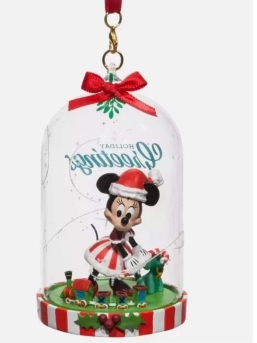 Disney Parks 2023 Santa Minnie Dome Sketchbook Christmas Ornament NIP